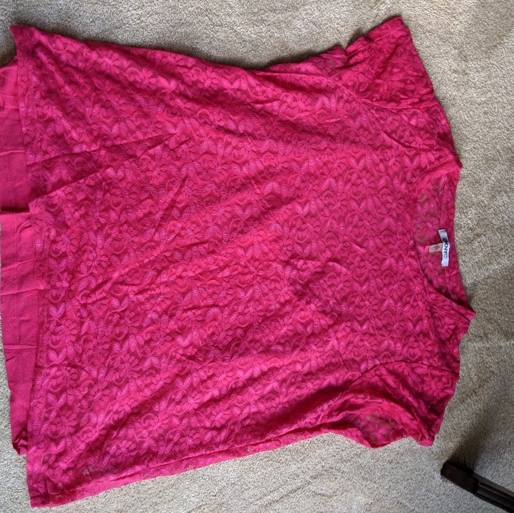 DKNYC pink lace top